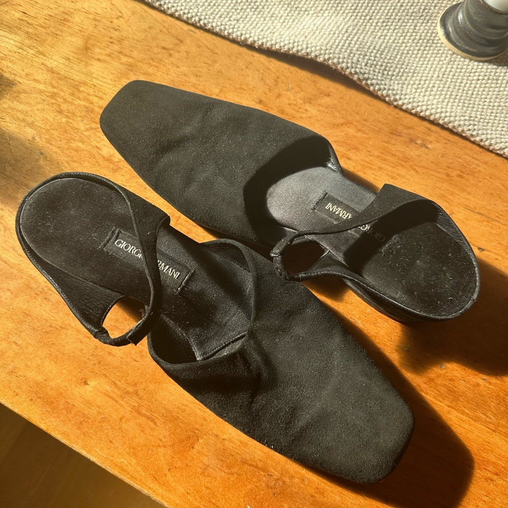 VINTAGE Giorgio Armani Black Mule/Slip-On Shoes